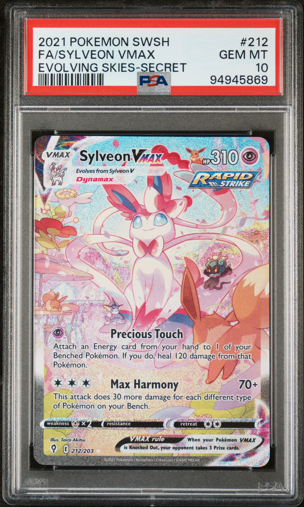 Sylveon VMAX 212/203 PSA 10 - Evolving Skies 2021