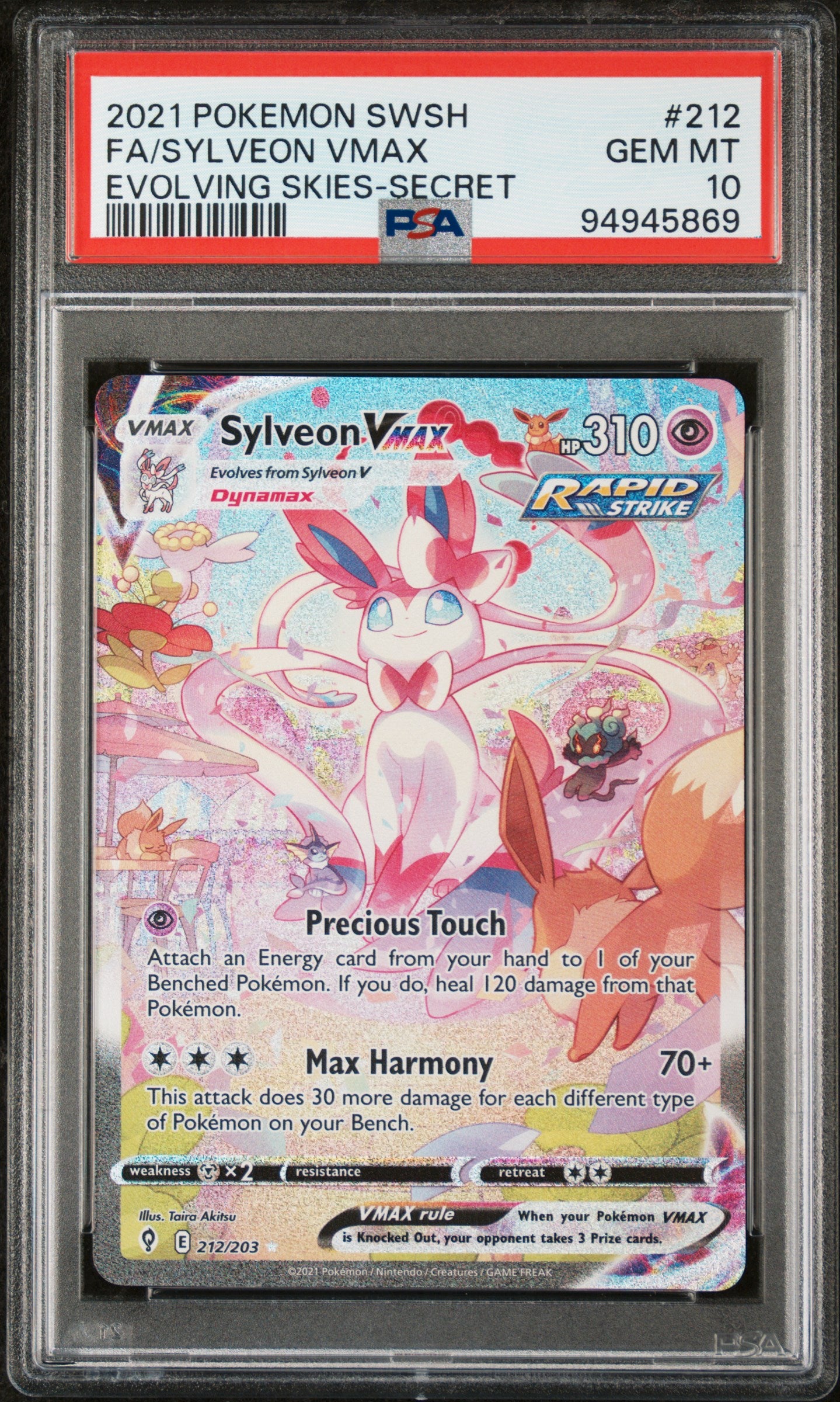 Sylveon VMAX 212/203 PSA 10 - Evolving Skies 2021