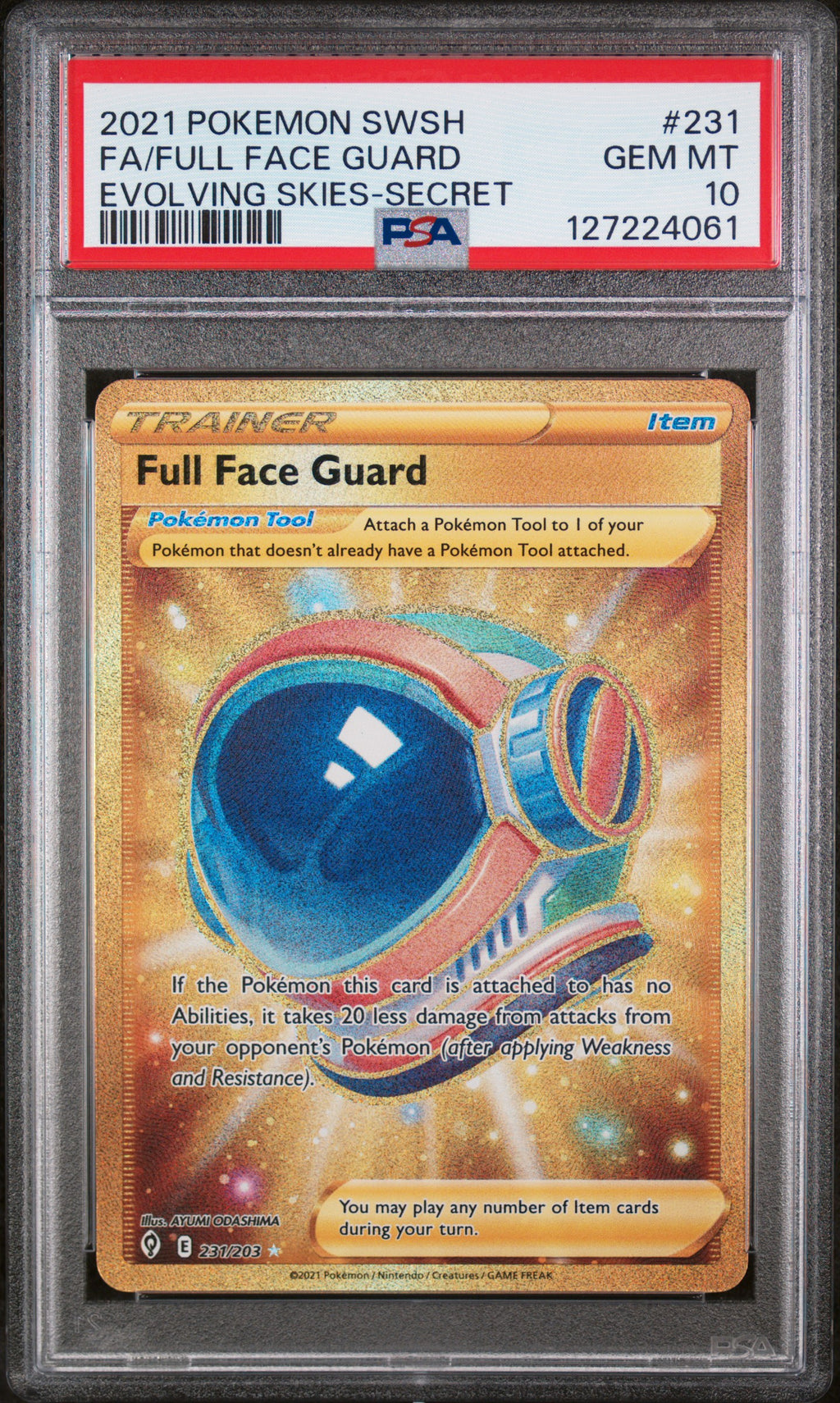 Full Face Guard 231/203 PSA 10 - Evolving Skies 2021