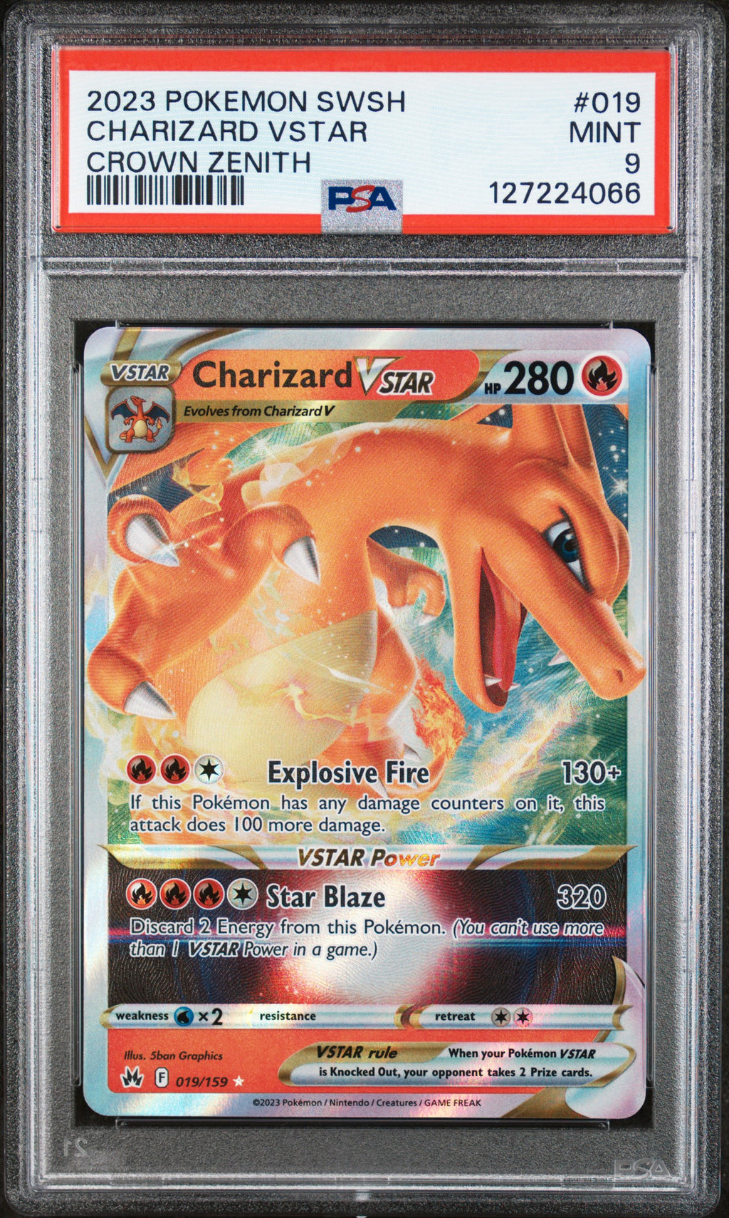 SEQUENTIAL 9's - Charizard VSTAR 018/172 PSA 9 & Charizard VSTAR 019/159 PSA 9 - Brilliant Stars & Crown Zenith 2022/2023